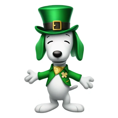 Snoopy with Irish leprechaun hat doing riverdance sticker