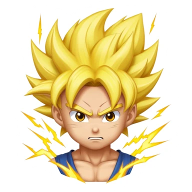 Kawaii super saiyan goku with lightening  sticker
