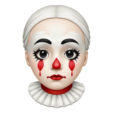 sad pierrot, black tear sticker