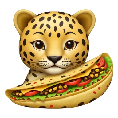 taco eating leopard sticker