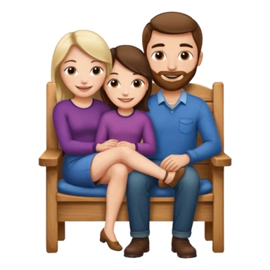 A woman sitting on a man's lap in a wooden chair face to face sticker