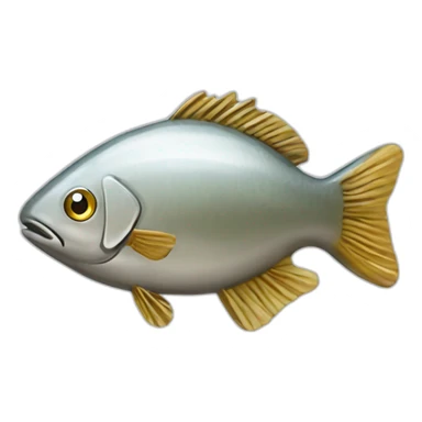 Latvian coin lats with fish sticker