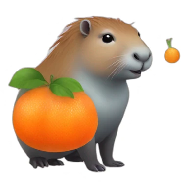 magical capybara with tangerine sticker