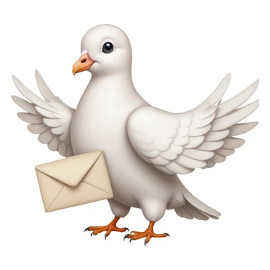 a dove with a letter in its paws sticker