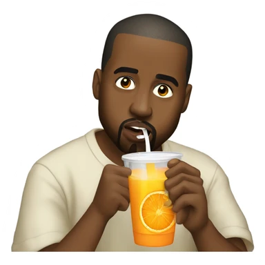 Kanye west eating orange juice sticker
