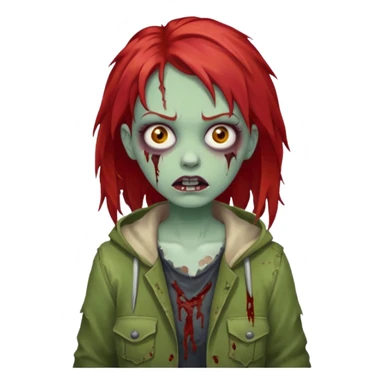 girl zombie with red hair sticker