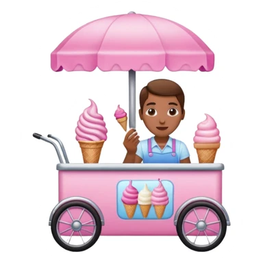 Vendor + pink cart,Ice Cream Vendor. sticker