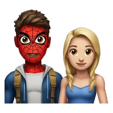Spiderman and girl  sticker