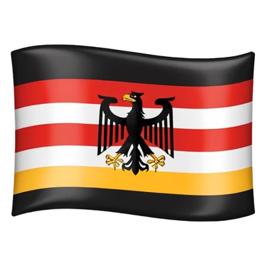 CReate me an emoji of the 2nd Reich, the German Empire also known as the Kaiserreich. Its flag is a Tricolor like germanys current one. make the top color be Black, the central one be white and the botton one red sticker
