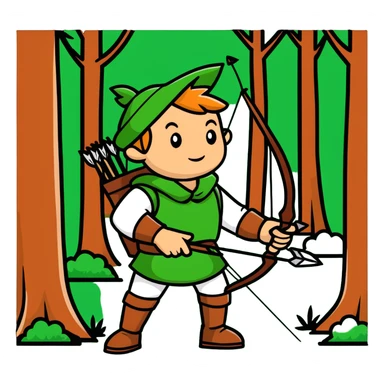Robin Hood archer in Sherwood Forest sticker