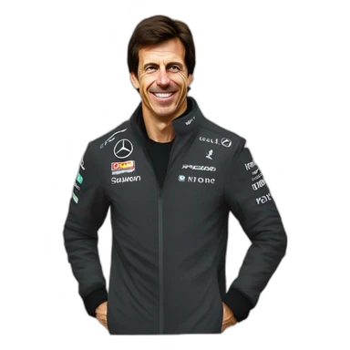 Happy Toto Wolff after Lewis Hamilton wins a championship sticker
