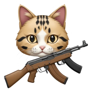 cat wearing ak47 sticker