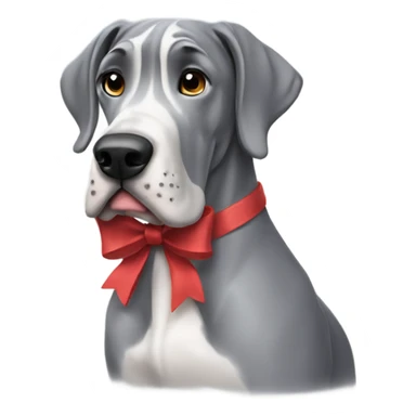 Grey great dane with bow sticker