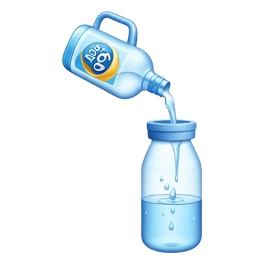 bottle of water being poured out into the air sticker
