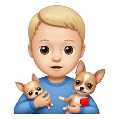 A child with Down syndrome beating a Chihuahua sticker