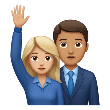 Man behind a bent over woman with his hand up sticker