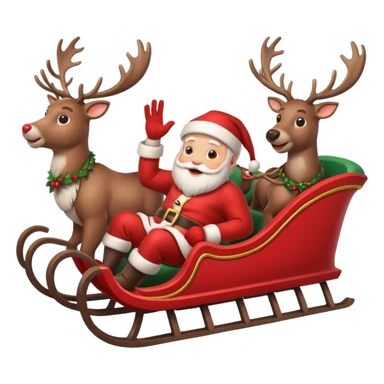 Santa in sleigh with 8 Reindeers sticker