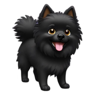 Little black spitz play with toy sticker
