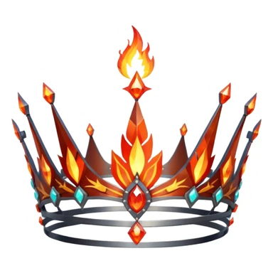 fantasy magic tiara of fire and ash low poly sticker