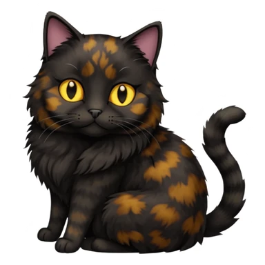 Tourtish black cat with yellow eyes loafing/sitting sticker