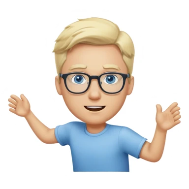 blonde man with glasses blue eyes running someone over  sticker