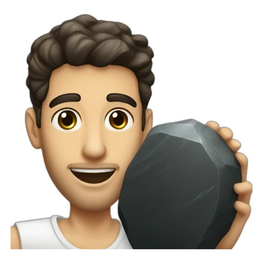 israeli taking selfie with The Black Stone sticker