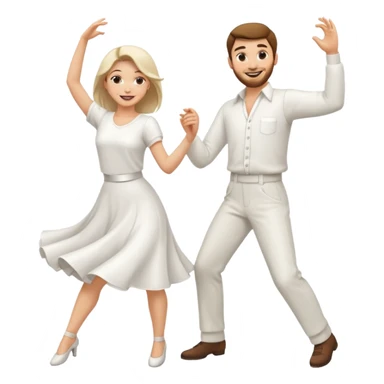 Man and woman dancing white sticker