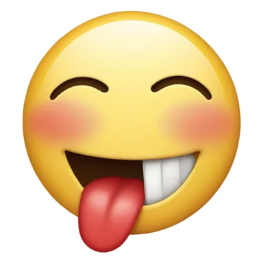 Smiley face emoji biting lip sticker