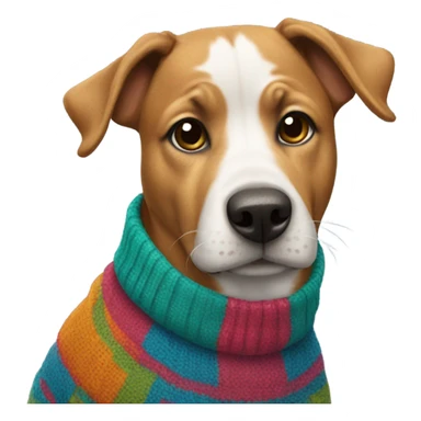 Dog wearing a sweater sticker