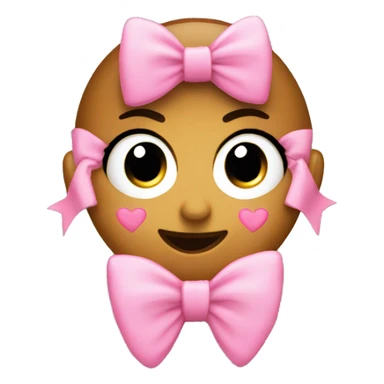 kissy face with a pink bow heart sticker