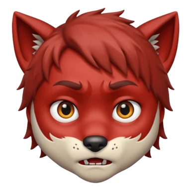 Wolf Boy Red Scared sticker