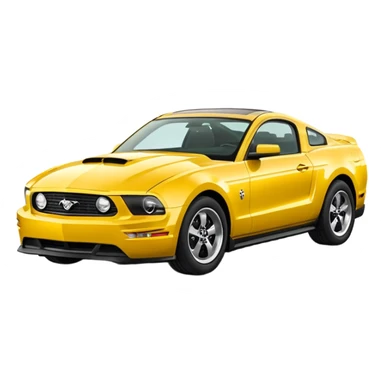 Create a mustang 309 emoji in yellow colour  sticker