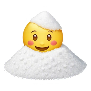 Happy emoji with a pile of salt sticker