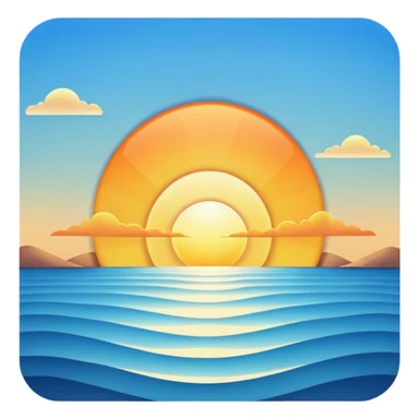 Sunrise in the morning with a clear blue sky sticker