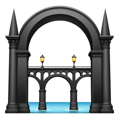 use this bridge. 2 ARCHES side by side, modern LA column in middle, bridge on top of column arch left and right sticker