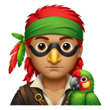pirate and parrot sticker