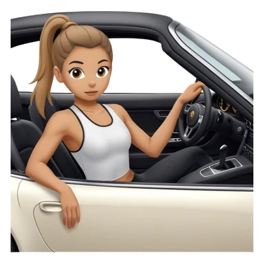 Beautiful pilates girl in porsche 911 sticker