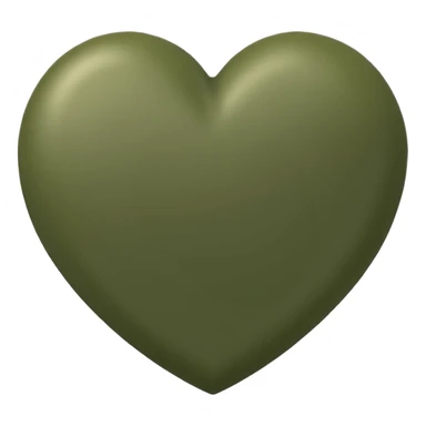 khaki green heart  sticker