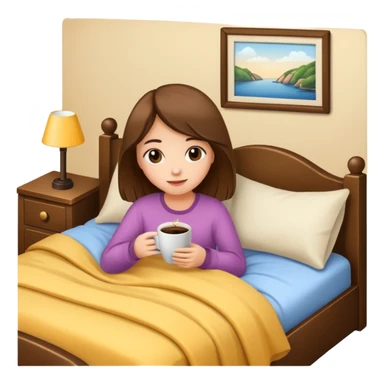 Girl coffee and comfy bed  sticker