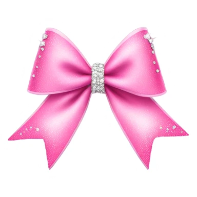 Pink cheer bow with rhinestones sticker