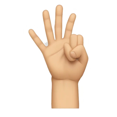 Create an emoji that shows a hand making the gesture of the letter "L" with the fingers, where the thumb and index finger form the "L" shape, while the other fingers are folded into the palm. thumbs straight and not bent at all sticker