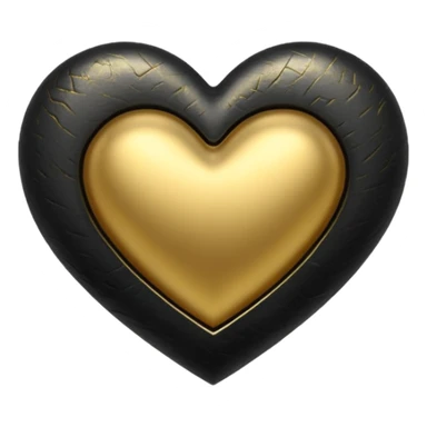 heart with black and gold highlights sticker