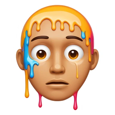 cute men face melting  sticker