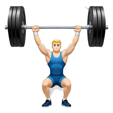 An emblem symbolizing weightlifting with a stylized barbell in the center, set against a simple, clean background. The barbell is prominent and sleek, with no athlete included. The design is bold, modern, and minimalistic sticker