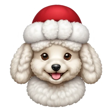 poodle wearing a red hat sticker