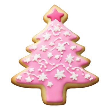 a pink christmas tree sugar cookie sticker