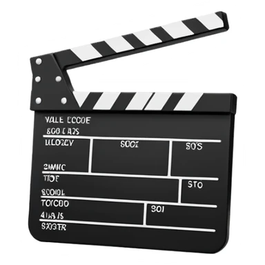 absolute minimal film clapperboard, just basic rectangular shape with one diagonal line, no details, clean silhouette only sticker