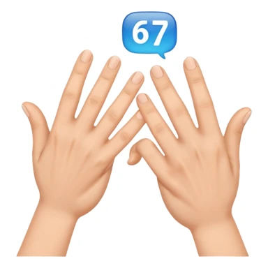 Make the 67 emoji with the two hands making the 67 meme sticker