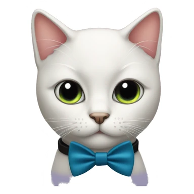 black cat wearing bow tie sticker