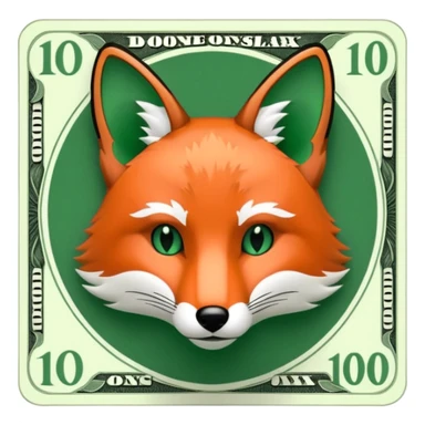 make 100 dollar bill with a fox head silhouette  sticker